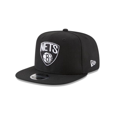 Black Brooklyn Nets Hat - New Era NBA High Crown 9FIFTY Snapback Caps USA1064859